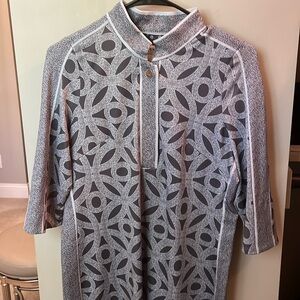 Gretchen Scott shirt dress with fabric belt.